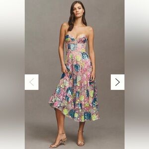 ISO ——  Dress the Population Strapless Multicolor Dress NO FOR SALE